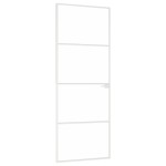 vidaXL Ușă de interior alb 76x201,5 cm sticlă securiz. / aluminiu slim