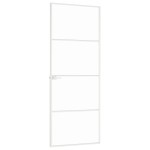 vidaXL Ușă de interior alb 76x201,5 cm sticlă securiz. / aluminiu slim