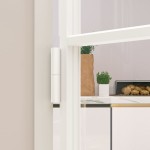 vidaXL Ușă de interior alb 76x201,5 cm sticlă securiz. / aluminiu slim