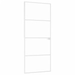 vidaXL Ușă de interior alb 83x201,5 cm sticlă securiz. / aluminiu slim