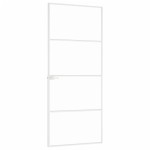 vidaXL Ușă de interior alb 83x201,5 cm sticlă securiz. / aluminiu slim