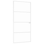 vidaXL Ușă de interior alb 93x201,5 cm sticlă securiz. / aluminiu slim