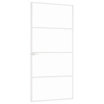 vidaXL Ușă de interior alb 93x201,5 cm sticlă securiz. / aluminiu slim