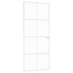 vidaXL Ușă de interior alb 83x201,5 cm sticlă securiz. / aluminiu slim