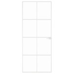 vidaXL Ușă de interior alb 83x201,5 cm sticlă securiz. / aluminiu slim