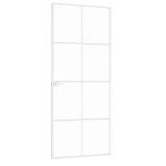 vidaXL Ușă de interior alb 83x201,5 cm sticlă securiz. / aluminiu slim