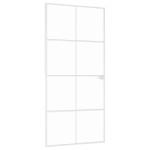 vidaXL Ușă de interior alb 93x201,5 cm sticlă securiz. / aluminiu slim
