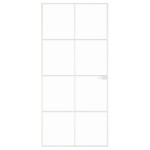 vidaXL Ușă de interior alb 93x201,5 cm sticlă securiz. / aluminiu slim