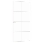 vidaXL Ușă de interior alb 93x201,5 cm sticlă securiz. / aluminiu slim