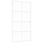 vidaXL Ușă de interior alb 102x201,5 cm sticlă securiz./aluminiu slim
