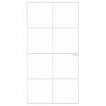 vidaXL Ușă de interior alb 102x201,5 cm sticlă securiz./aluminiu slim