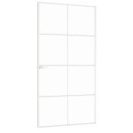 vidaXL Ușă de interior alb 102x201,5 cm sticlă securiz./aluminiu slim