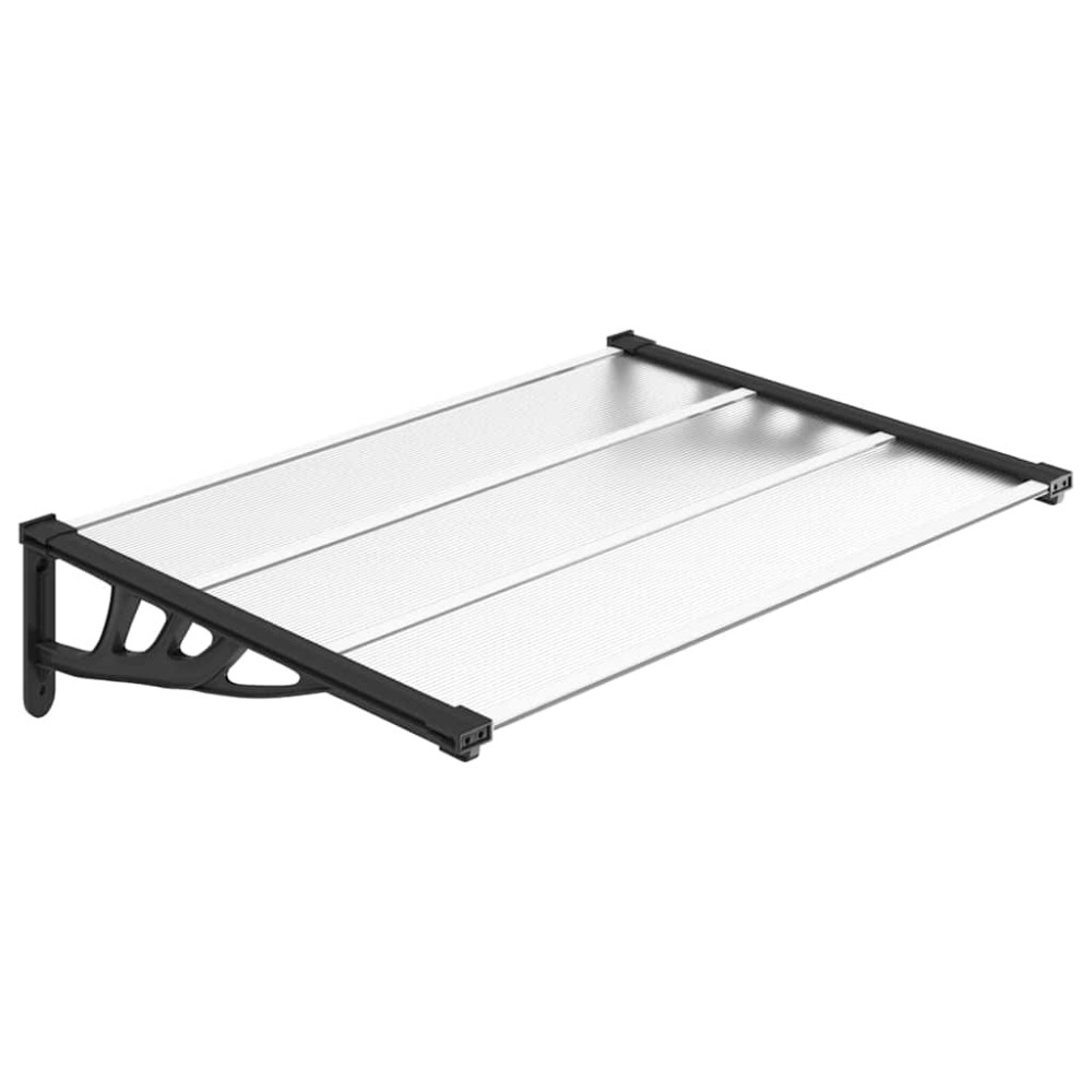 vidaXL Copertină de ușă, negru și transparent, 122x90 cm, policarbonat