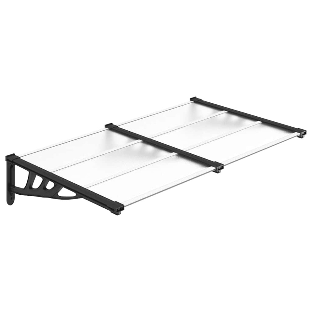 vidaXL Copertină de ușă, negru și transparent 152,5x90 cm policarbonat