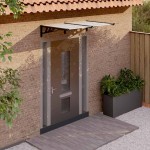 vidaXL Copertină de ușă, negru și transparent 152,5x90 cm policarbonat vidaXL Copertină de ușă, negru și transparent 152,5x90 cm policarbonat