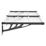 vidaXL Copertină de ușă, negru și transparent 152,5x90 cm policarbonat vidaXL Copertină de ușă, negru și transparent 152,5x90 cm policarbonat
