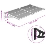 vidaXL Copertină de ușă, negru și transparent 152,5x90 cm policarbonat vidaXL Copertină de ușă, negru și transparent 152,5x90 cm policarbonat
