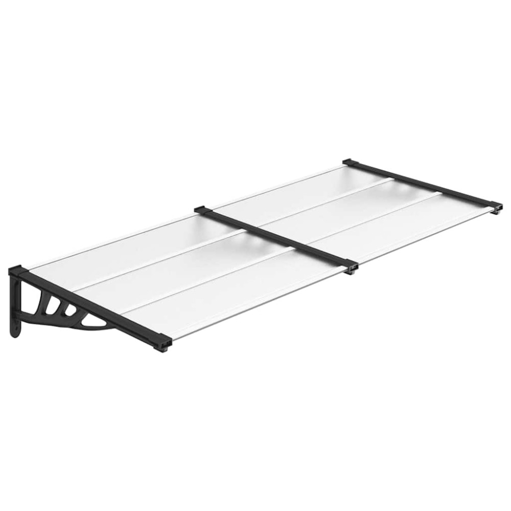 vidaXL Copertină de ușă, negru și transparent, 199x90 cm, policarbonat
