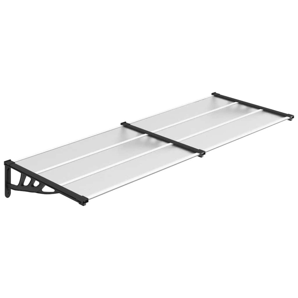 vidaXL Copertină de ușă, negru și transparent, 239x90 cm, policarbonat