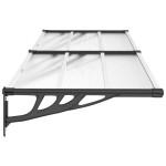 vidaXL Copertină de ușă, negru și transparent, 239x90 cm, policarbonat vidaXL Copertină de ușă, negru și transparent, 239x90 cm, policarbonat