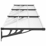 vidaXL Copertină de ușă, negru și transparent 358,5x90 cm policarbonat vidaXL Copertină de ușă, negru și transparent 358,5x90 cm policarbonat