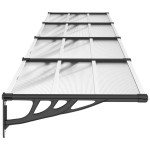 vidaXL Copertină de ușă, negru și transparent, 396x90 cm, policarbonat vidaXL Copertină de ușă, negru și transparent, 396x90 cm, policarbonat
