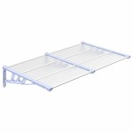 vidaXL Copertină de ușă, gri și transparent, 152,5x90 cm, policarbonat
