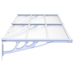 vidaXL Copertină de ușă, gri și transparent, 199x90 cm, policarbonat