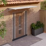 vidaXL Copertină de ușă, gri și transparent, 239x90 cm, policarbonat vidaXL Copertină de ușă, gri și transparent, 239x90 cm, policarbonat