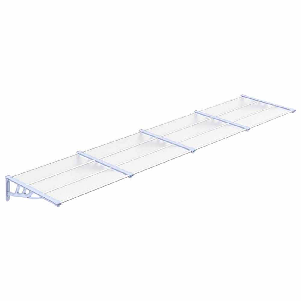vidaXL Copertină de ușă, gri și transparent, 396x90 cm, policarbonat