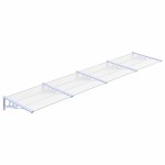 vidaXL Copertină de ușă, gri și transparent, 396x90 cm, policarbonat