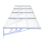 vidaXL Copertină de ușă, gri și transparent, 396x90 cm, policarbonat