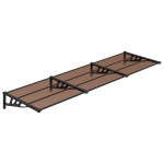 vidaXL Copertină de ușă, negru, 297,5x90 cm, policarbonat vidaXL Copertină de ușă, negru, 297,5x90 cm, policarbonat