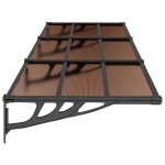 vidaXL Copertină de ușă, negru, 297,5x90 cm, policarbonat vidaXL Copertină de ușă, negru, 297,5x90 cm, policarbonat
