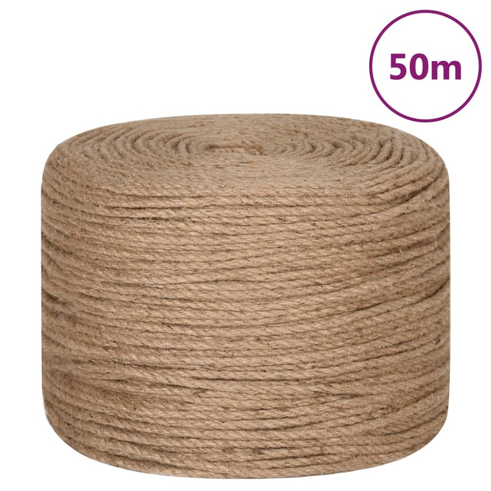 vidaXL Funie de iută 50 m lungime, 6 mm grosime