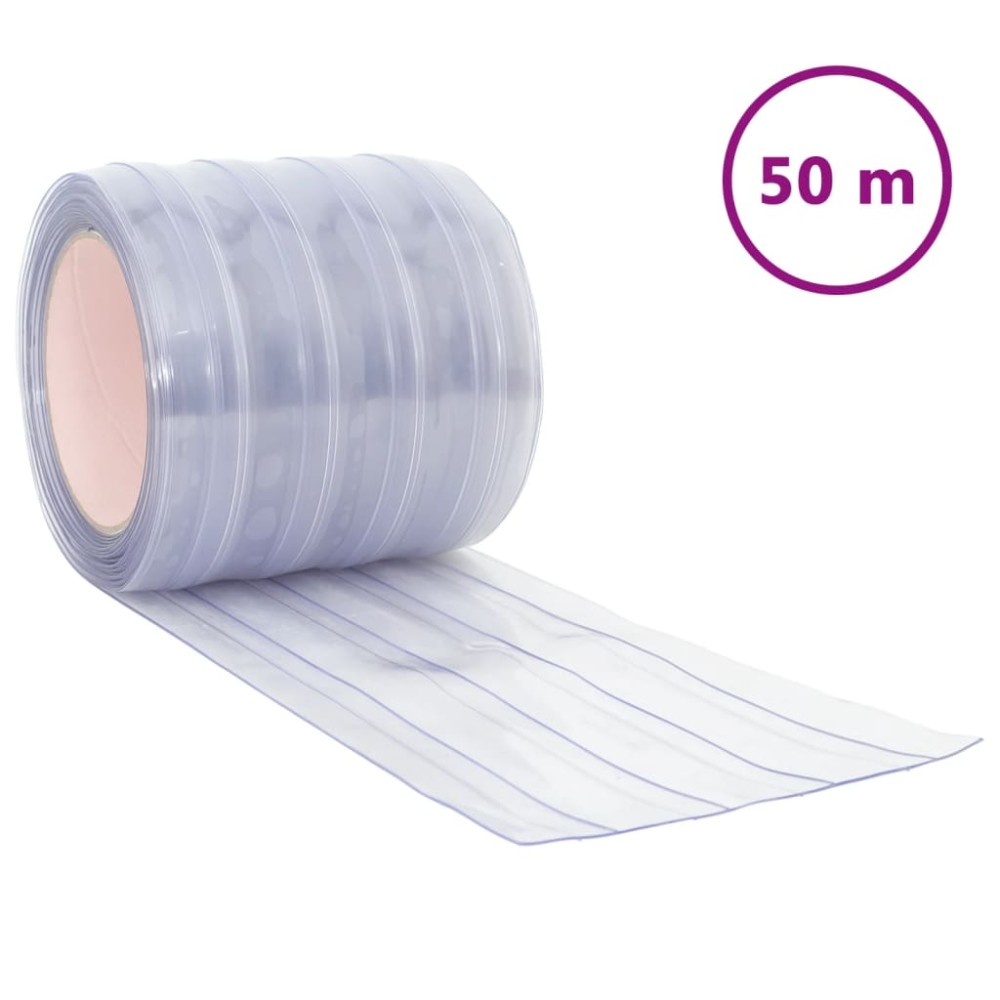 vidaXL Perdea pentru ușă, transparent, 200 mmx1,6 mm 50 m, PVC