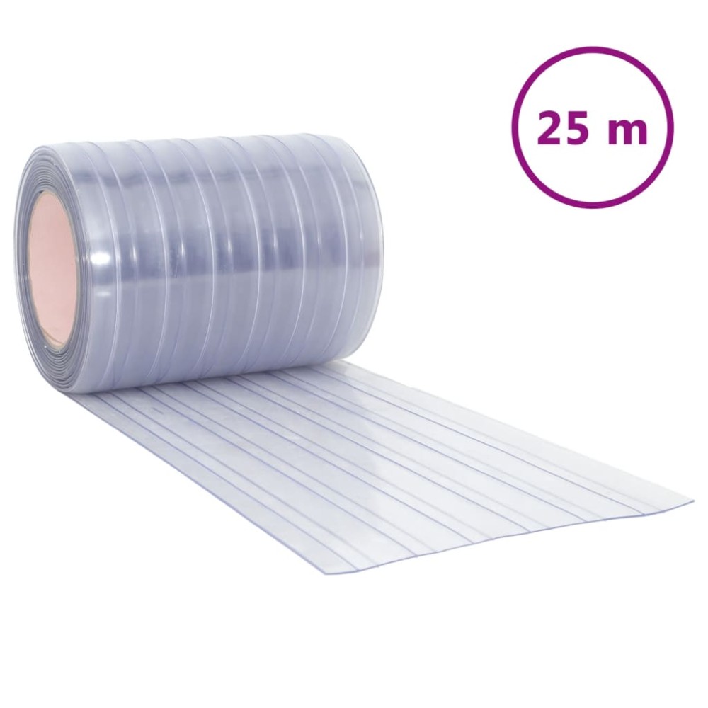 vidaXL Perdea pentru ușă, transparent, 300 mmx2,6 mm 25 m, PVC