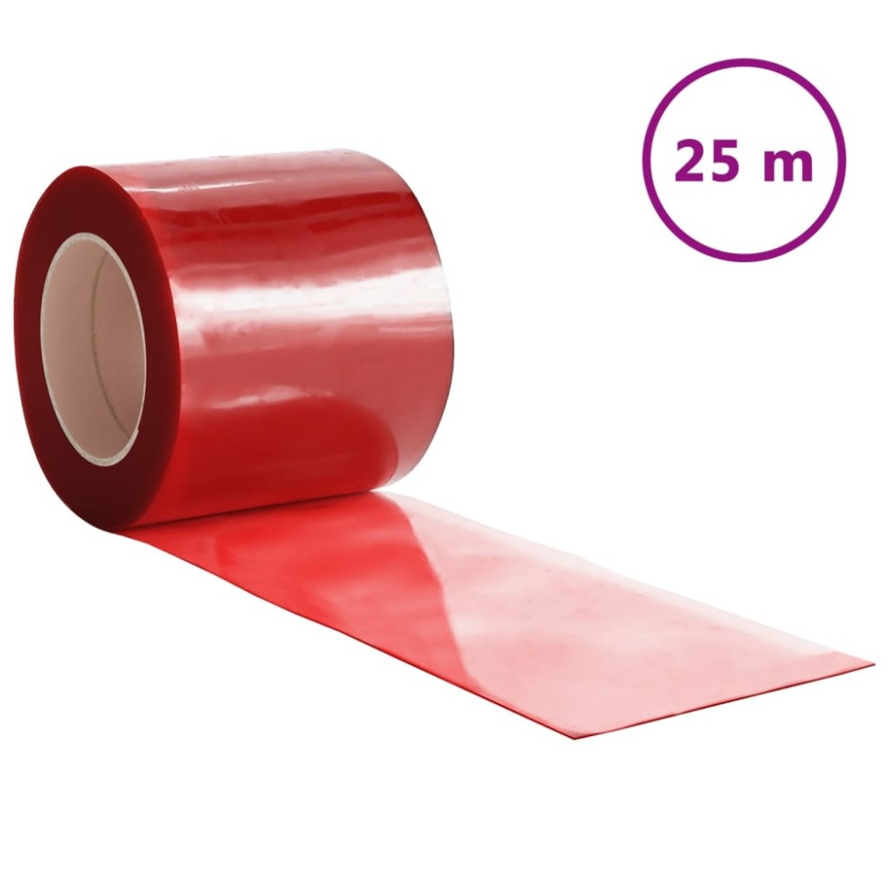 vidaXL Perdea pentru ușă, roșu, 200 mmx1,6 mm 25 m, PVC