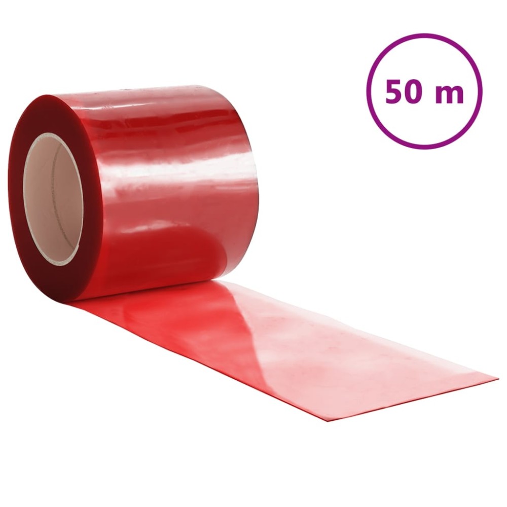 vidaXL Perdea pentru ușă, roșu, 200 mmx1,6 mm 50 m, PVC