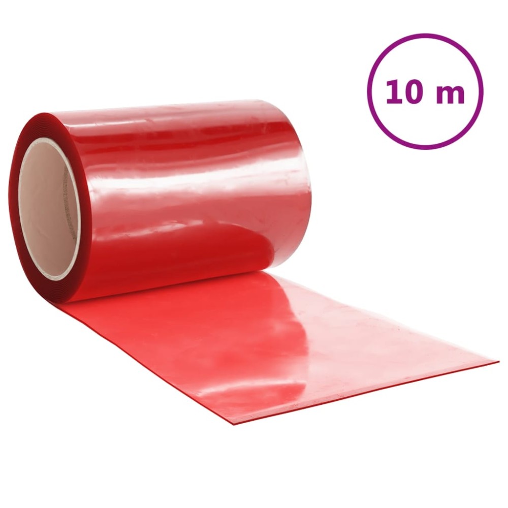 vidaXL Perdea pentru ușă, roșu, 300 mmx2,6 mm 10 m, PVC