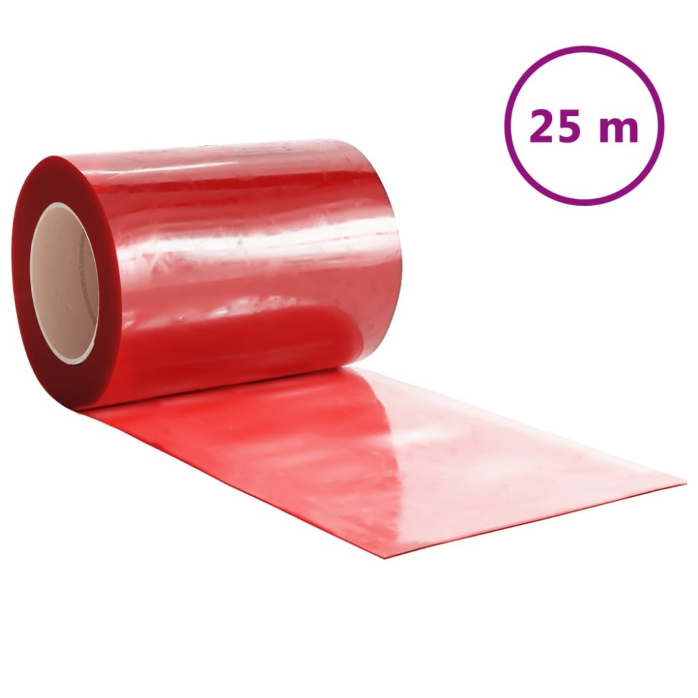 vidaXL Perdea pentru ușă, roșu, 300 mmx2,6 mm 25 m, PVC
