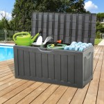 vidaXL Cutie de depozitare, negru, 118x53x57 cm, polipropilenă vidaXL Cutie de depozitare, negru, 118x53x57 cm, polipropilenă