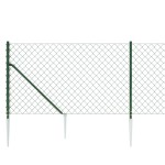 vidaXL Gard plasă de sârmă cu țăruși de fixare, verde, 0,8x10 m vidaXL Gard plasă de sârmă cu țăruși de fixare, verde, 0,8x10 m