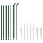 vidaXL Gard plasă de sârmă cu țăruși de fixare, verde, 1,1x10 m vidaXL Gard plasă de sârmă cu țăruși de fixare, verde, 1,1x10 m