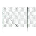 vidaXL Gard plasă de sârmă cu țăruși de fixare, verde, 1,6x10 m vidaXL Gard plasă de sârmă cu țăruși de fixare, verde, 1,6x10 m