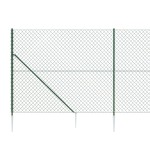 vidaXL Gard plasă de sârmă cu țăruși de fixare, verde, 1,6x25 m vidaXL Gard plasă de sârmă cu țăruși de fixare, verde, 1,6x25 m