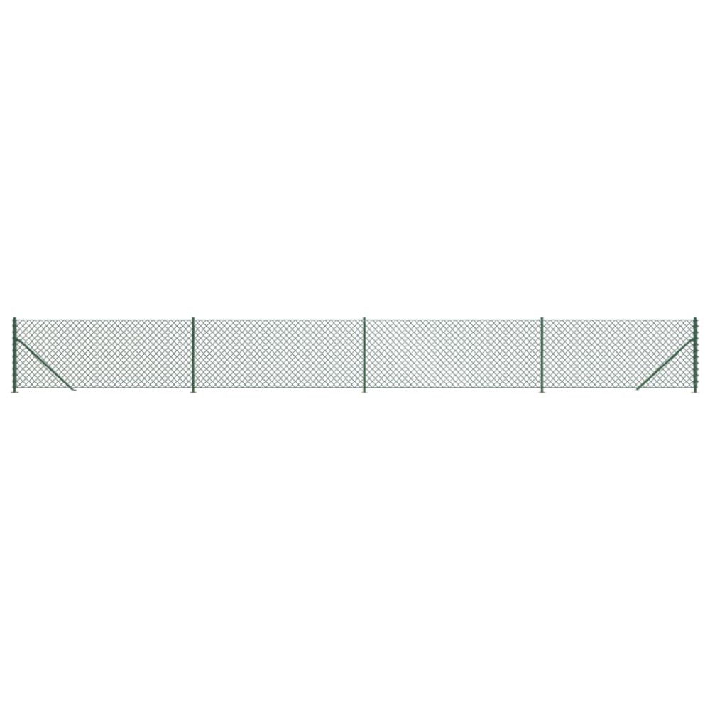 vidaXL Gard plasă de sârmă cu bordură, verde, 1,1x10 m