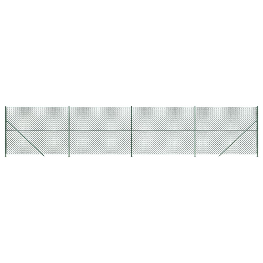 vidaXL Gard plasă de sârmă cu bordură, verde, 1,6x10 m