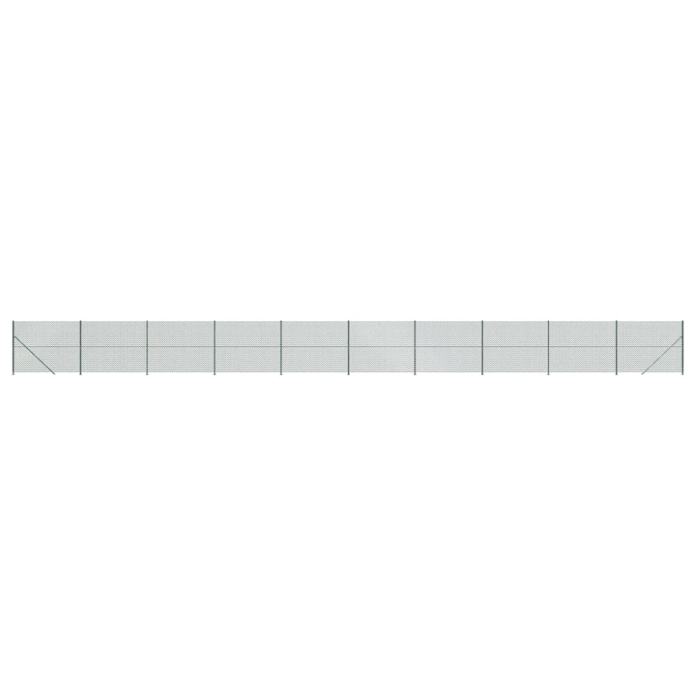 vidaXL Gard plasă de sârmă cu bordură, verde, 2x25 m