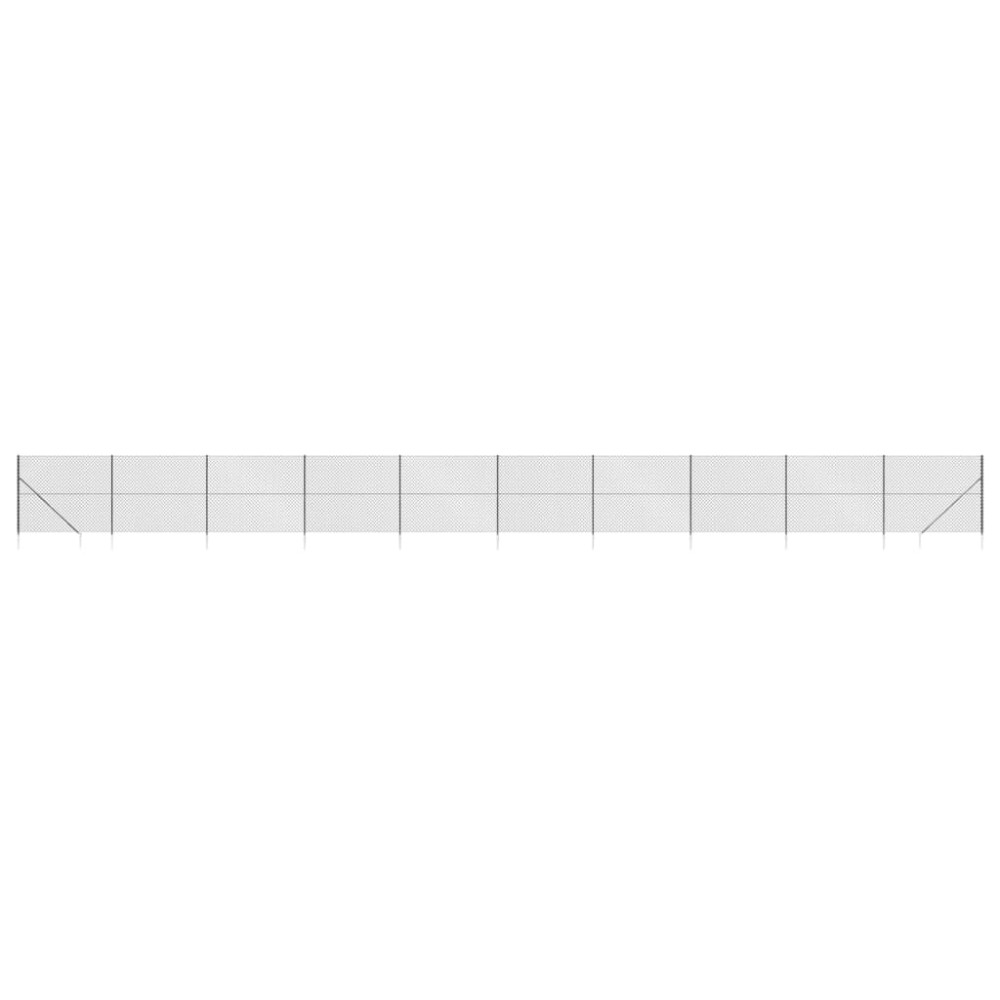 vidaXL Gard plasă de sârmă cu țăruși de fixare, antracit, 1,4x25 m